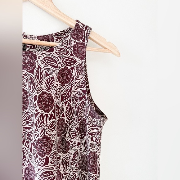 Vintage “Emblem” Floral Sleeveless Dress - Knee length - Burgundy Size: Medium - Picture 4 of 7